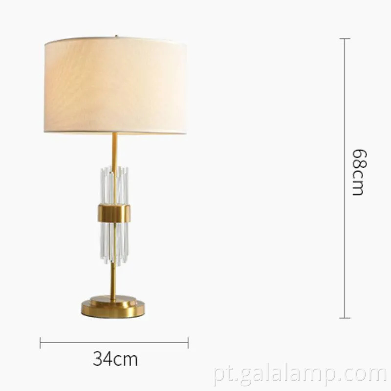 Lâmpada de mesa de aço de cristal liderada contemporânea para quartos modernos